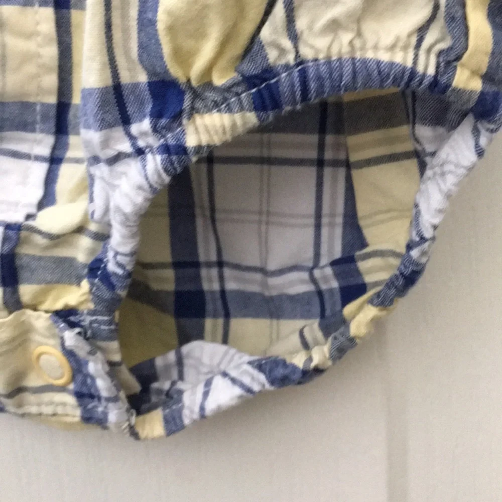 Infant Boys’ The Children’s Place Plaid Shirt Snap-crotch One-piece (9-12 months